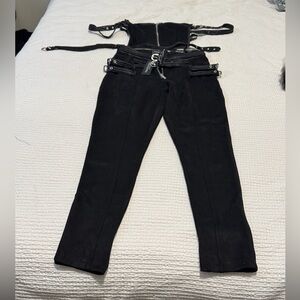 Maniere De Voir Black Grommet Detail Pants